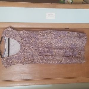 Boden Tan & Purple Print Margot Jersey Dress sz 8